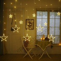 Stars Light Curtain Decoration 12 Stars,138 LED Curtain String Lights