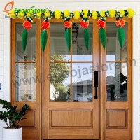 Decorative Artificial Yellow, Orange Marigold Flowers with Mango Leaves