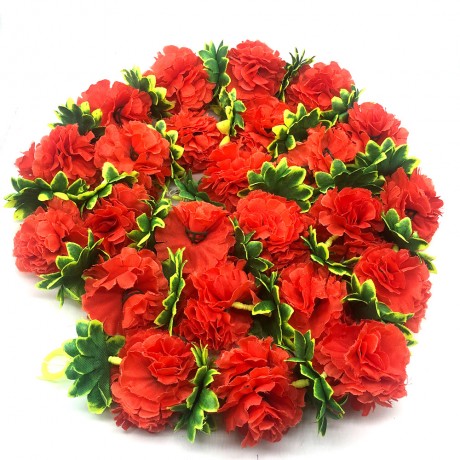 Decorative Artificial Flowers Red and Green Colour  (73 Inches)