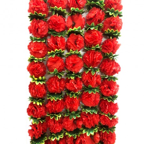 Decorative Artificial Flowers Red and Green Colour  (73 Inches)