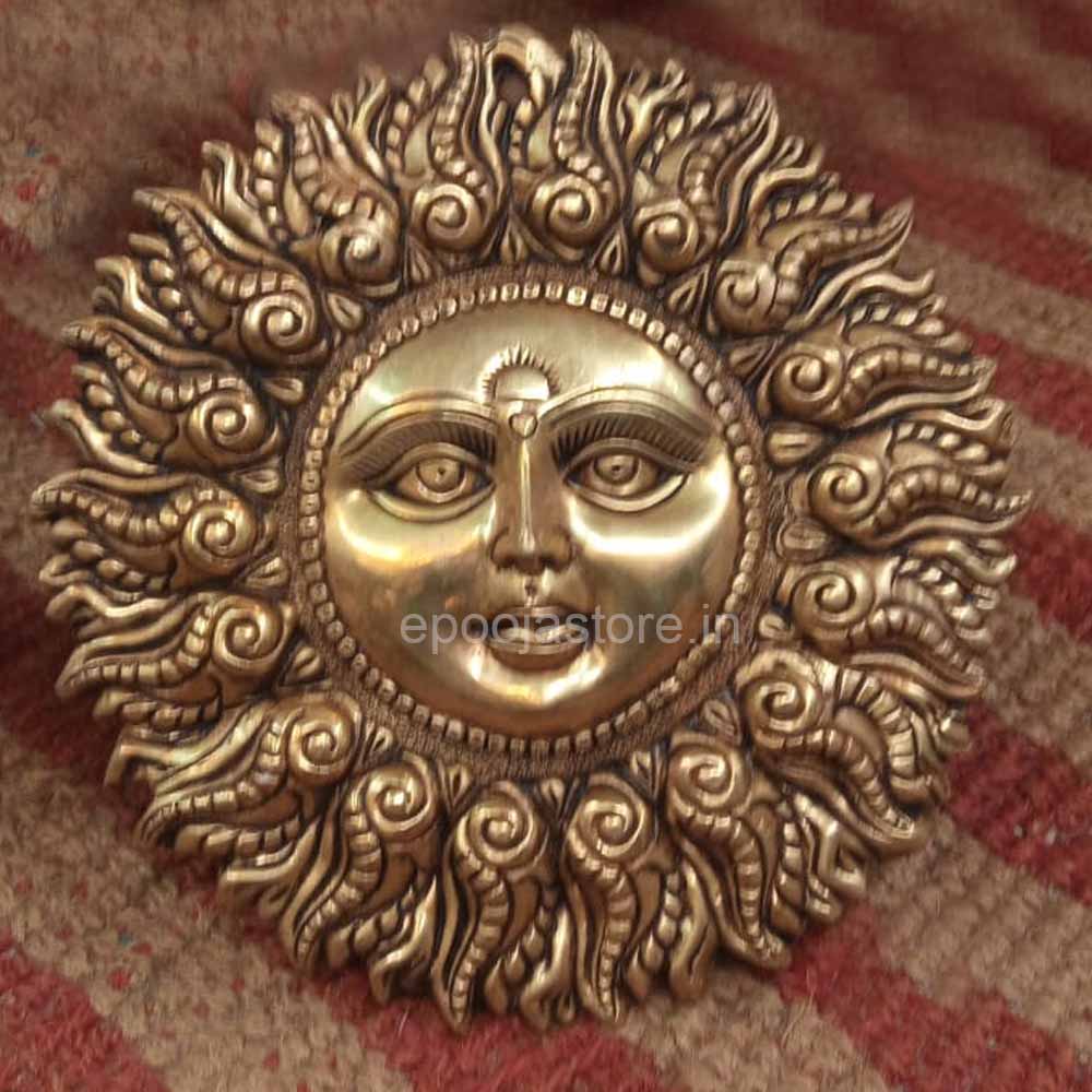Decorative Brass Surya Bhagvan Wall Hanging Decorative Brass Surya Bhagvan Wall Hanging