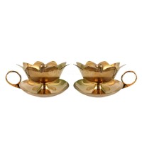 Brass Puja Diyas With Handle 