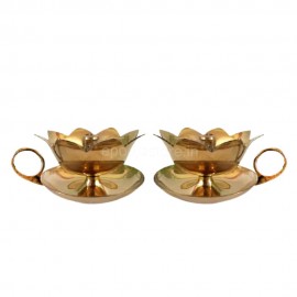 Brass Puja Diyas With Handle 