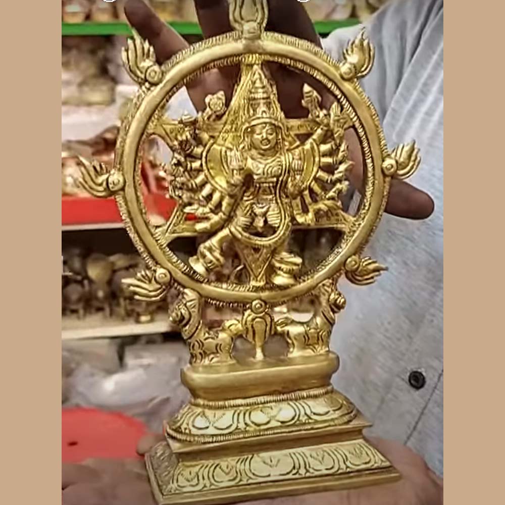 Lord Sudharshana Swamy Idol (Brass) (9 Inchs)