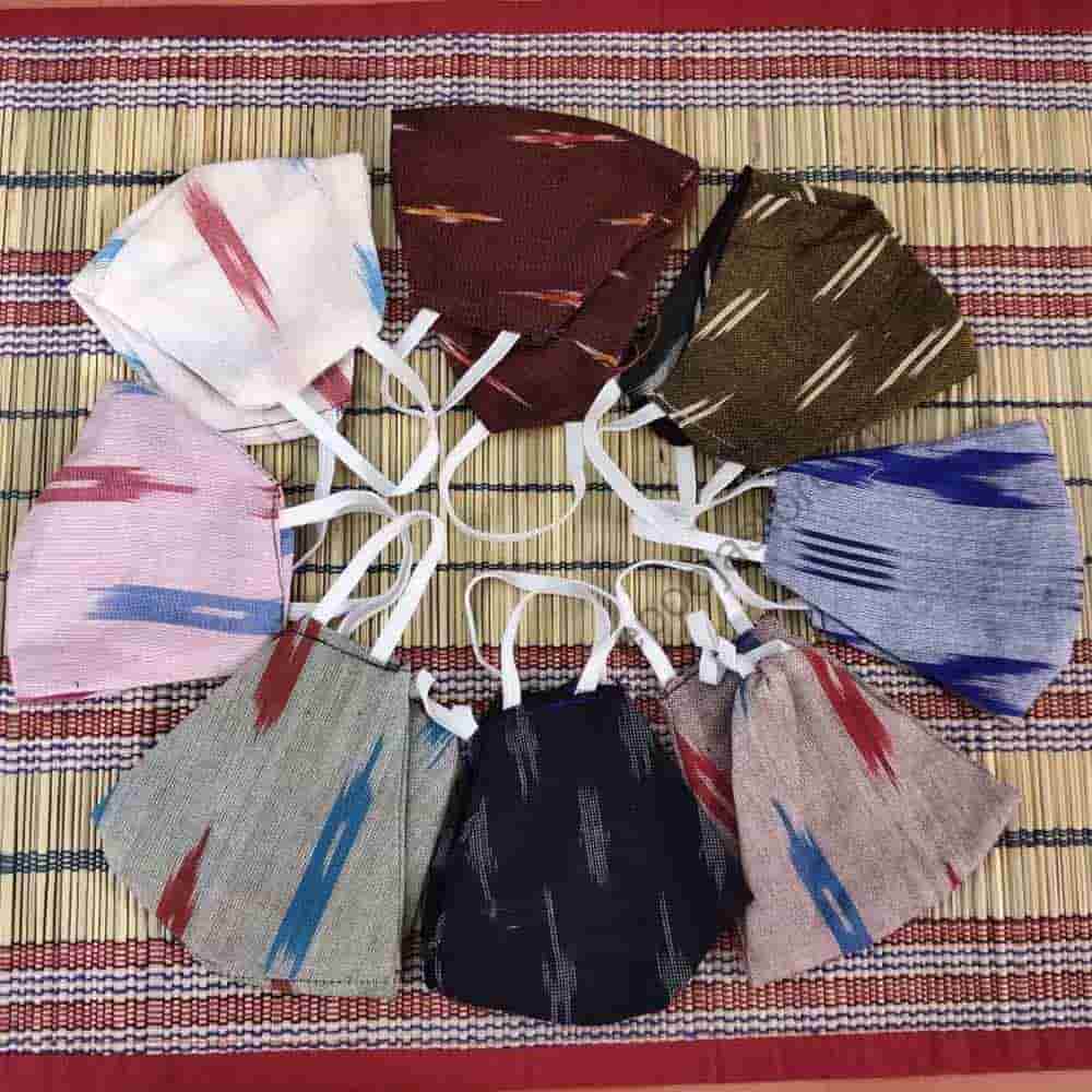 Ikkat & Handloom Cotton Masks (Pack of 8)