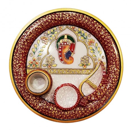 Marble Puja Thali Set 