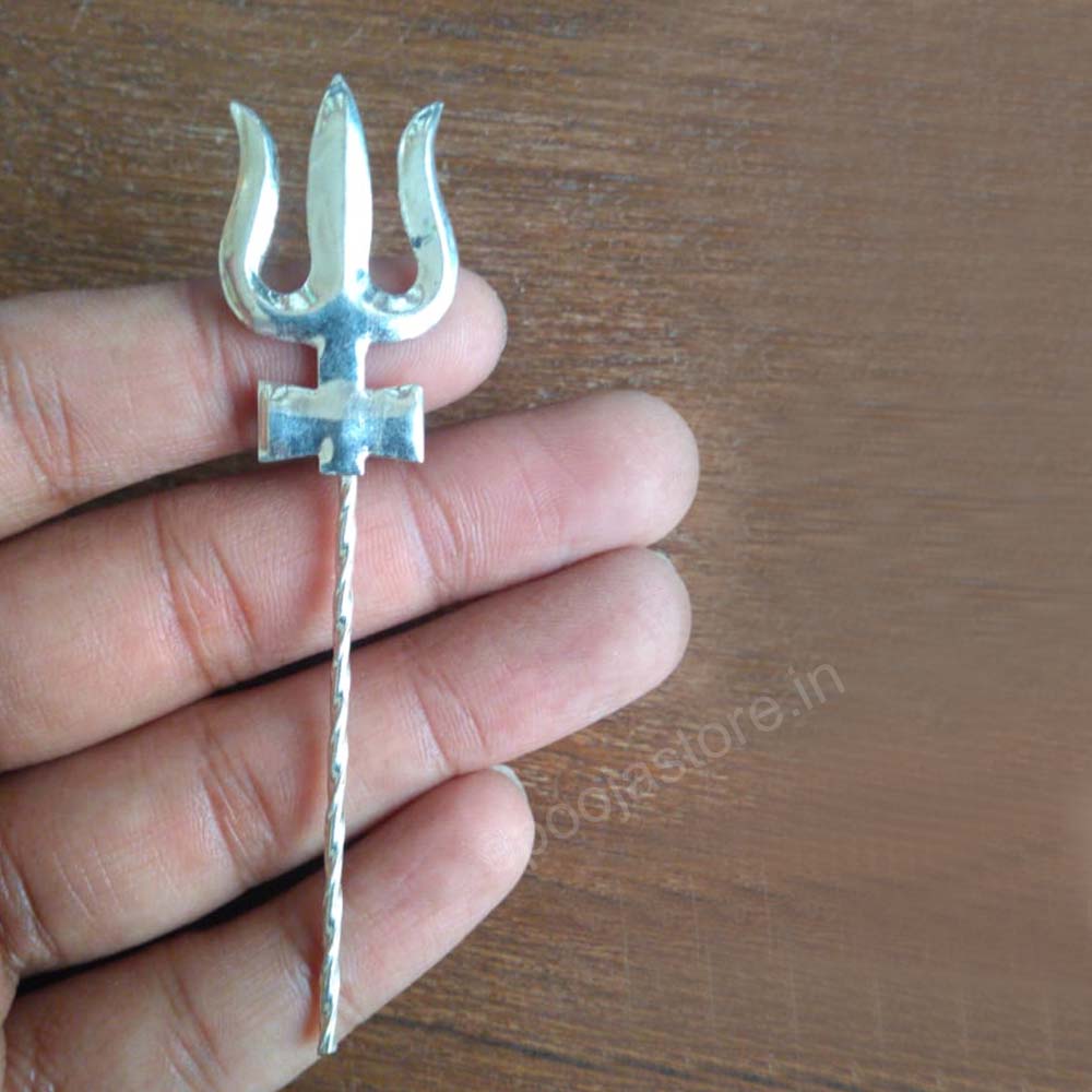Silver Plated Thrishulam