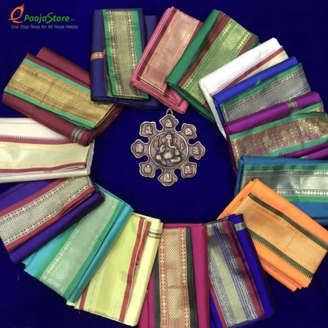Art Silk Dhothi With Big Border (Maroon Colour) (9*5)