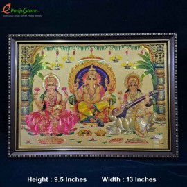 Lakshmi Ganesh Saraswathi Photo Frame Big
