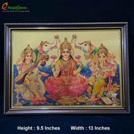 Saraswathi Lakshmi Ganesh Photo Frame Big