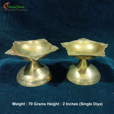 Brass Daily Puja Diyas Big Pair