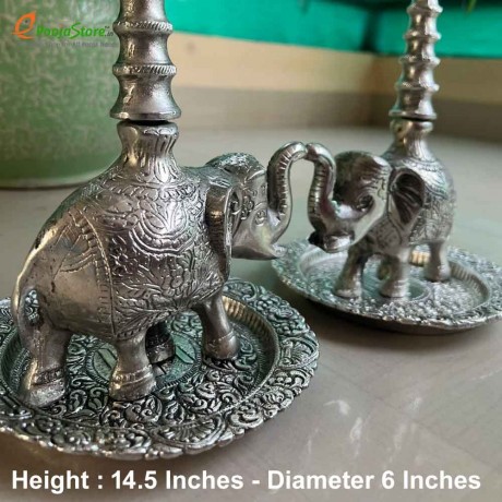 Mangalachari Elephant Samayees With Plate(Pair)