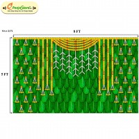 Banana Leaf Wall Backdrop with Marigold & Jasmine Design