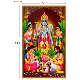 Satyanarayana Swamy Wall Drop – 8x5 Feet