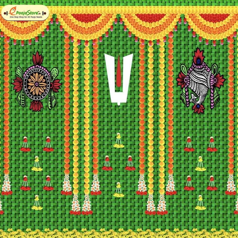 Shanku Chakra Namam Wall Drop Green Shanku Chakra Namam Wall Drop Green