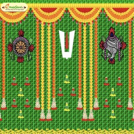 Shanku Chakra Namam Wall Drop Green