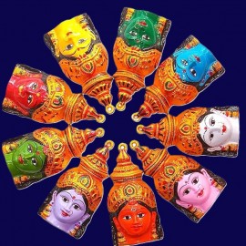 Navaratri Ammavari Faces (6 Inches) 