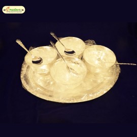 Plate with 4 Bowl & Spoons Set