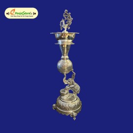 Antique Peacock and Elephant Diya