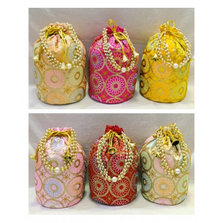 Chakari Design Heavy Round Potli Bag (Pack of 2)