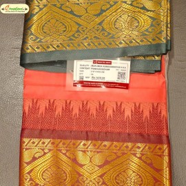 Kanakambaram with Red and Green Boarder Art Silk Dhothi