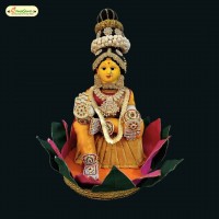 Decorated Varalakshmi Idol With Padma Asanam