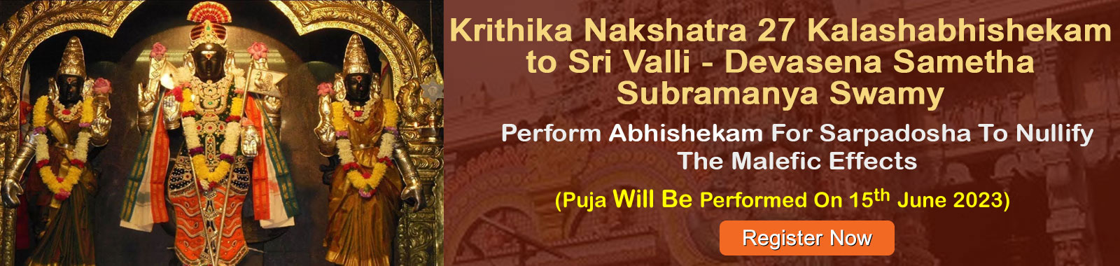 Krithika Nakshatra 27 Kalashabhishekam to Sri Valli - Devasena Sametha Subramanya Swamy