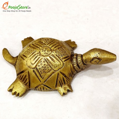 Pure Brass Vastu Fengshui Tortoise With Plate For Good Luck (Big)