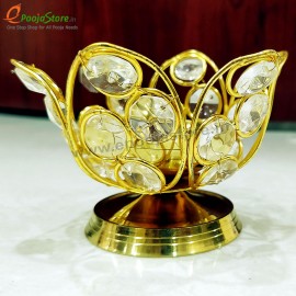 Brass Diyas with Crystal Design 
