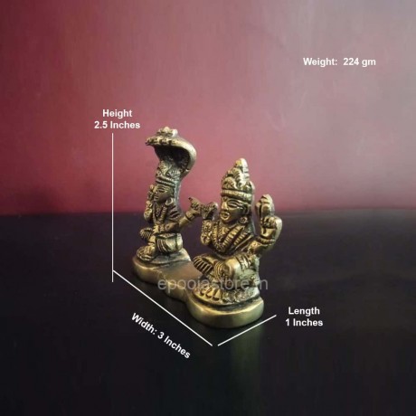 Vishnumurthy Lakshmi Devi Brass Idol (2.5 Inches)