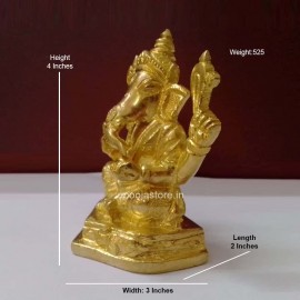 Ganesh God Brass Idol (3.5 inches) Finest Quality