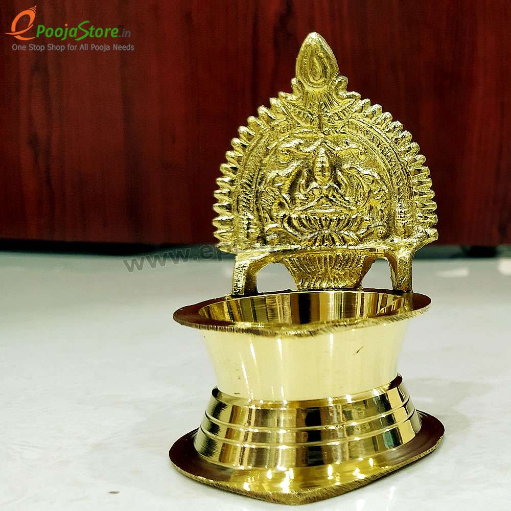 Pure Brass Gaja Lakshmi Deepam / Diya (1 PC)