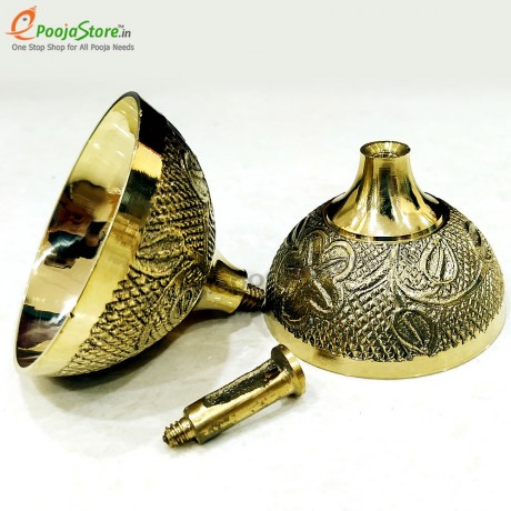 Pure Brass Diya, Oil Lamp Kuber Diya, Deepam, Deepak Big Size (Pack of 1)