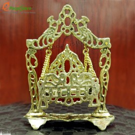 Pure Brass Swing Jhula For God Idols, Home and Mandir Decoration (Small)