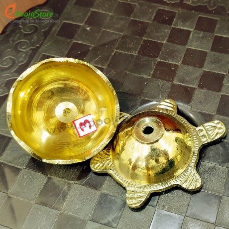 Pure Brass Kurmam Diya With Lotus Shape (Pack Of 1 Pc)