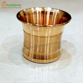 Pure Copper Panchapatra / Achmani Pali Set for Rituals  ( Pack of 3 (1 Glass, 1 Spoon and 1 Plate)).Big Size