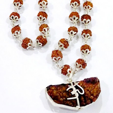 Rudraksha Mala with 107 Beeds and 1 Face Rudraksha Beed