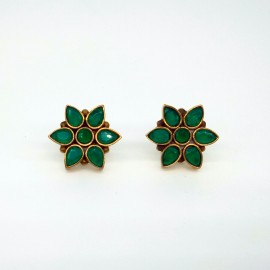 Emerald Flower Stud 