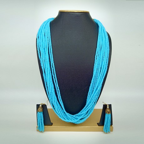 Semi Precious Turquoise Necklace Set (10 Layers)