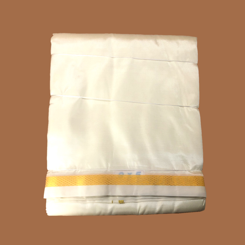 Kanchi Pattu Dhothi With Kaddi Border (9*5) Kanchi Pattu Dhothi With Kaddi Border (9*5)