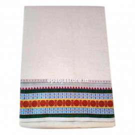 Dhoti Minister White (Mixed Color Border) (9x5)