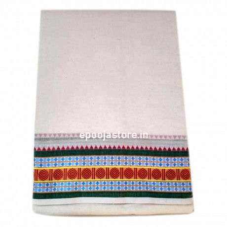 Dhoti Minister White (Mixed Color Border) (9x5)