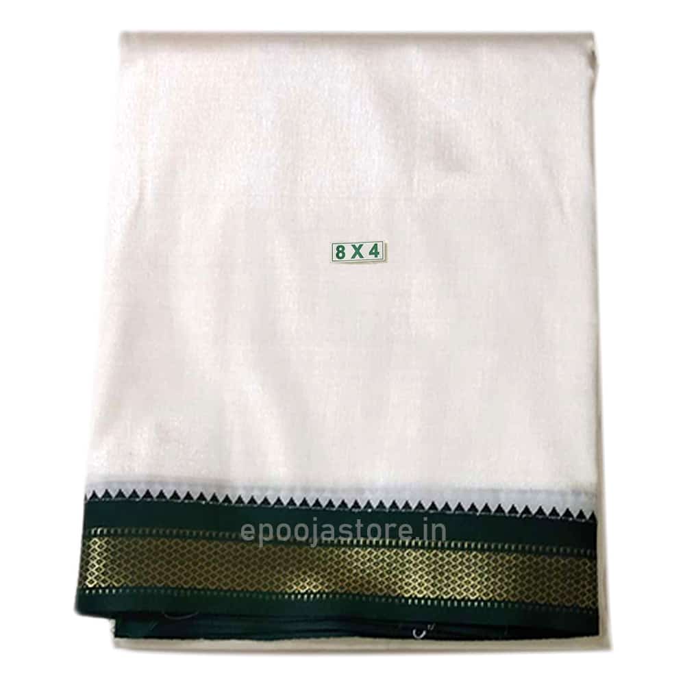 Dhoti Pattu (Green and Red Border)