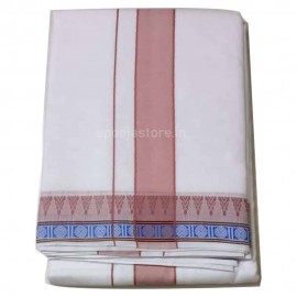 Dhoti Pink and Blue Border(Handlooms 9x5)