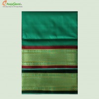 Art Silk Dhothi With Big Border (Dark Green Colour) (9*5)