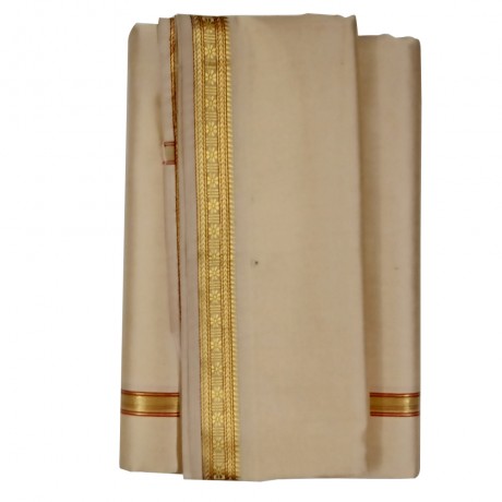 Art Silk Dhothi (Cream Colour)