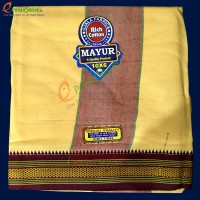Pure Yellow Colour Cotton Dhothi (10*6 Size)