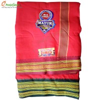 Pure Red  Colour Cotton Dhothi (10*6 Size)