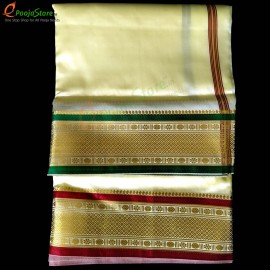 Art Silk Dhothi With Big Border (Cream Colour) (9*5)