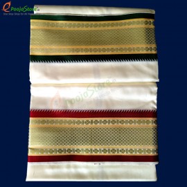 Art Silk Dhothi With Big Border (White Colour) (9*5)